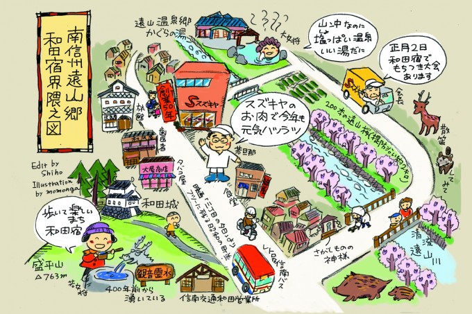 和田宿界隈之図-ハガキ